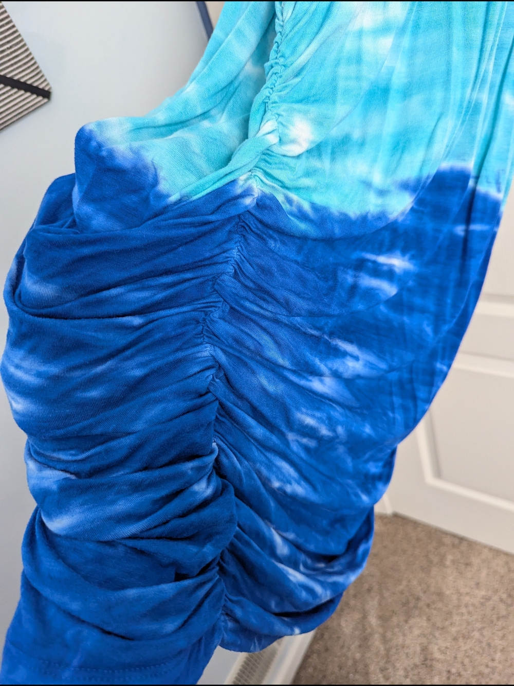 VENUS Blue Tie-Dye Midi Dress with Braided Back - Picture 3 of 3